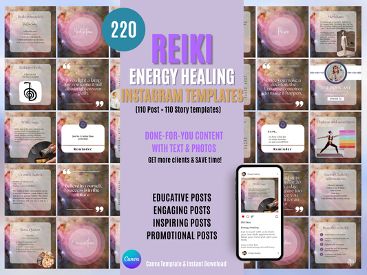 Spiritual Energy Healing Instagram Pre-made Templates to Get More Clients