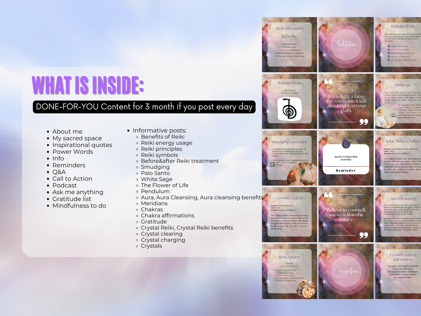 Spiritual Energy Healing Instagram Pre-made Templates to Get More Clients